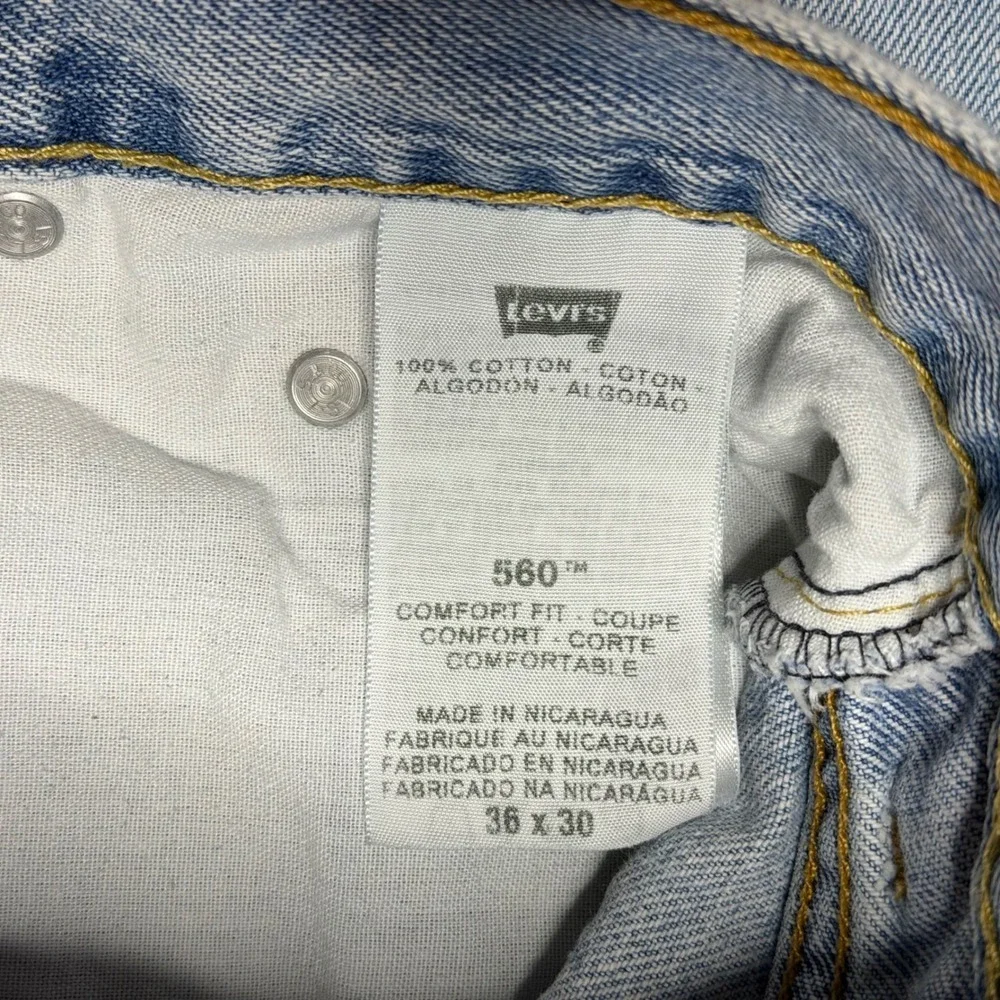 Levi's 560‎ men's comfort loose baggy light wash blue dad denim jeans 36x30